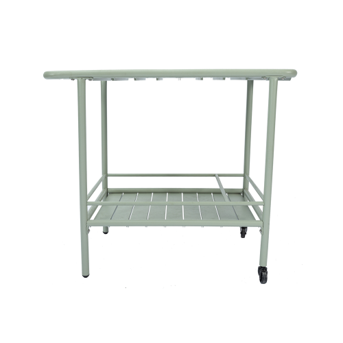 2-Tier Metal Serving Rolling Cart with Handle